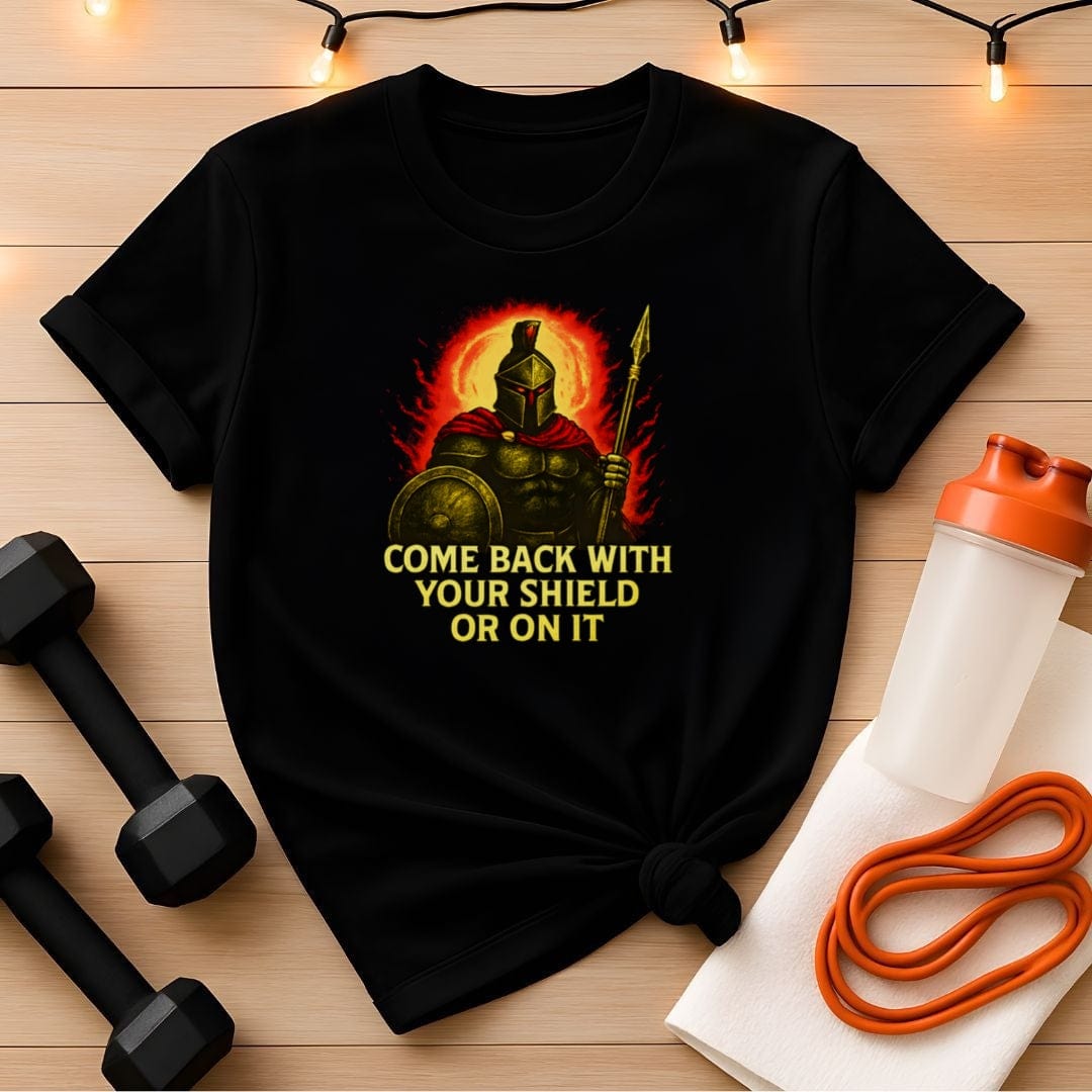Spartan Warrior - Come Back With Your Shield (Flames) Gym Tee