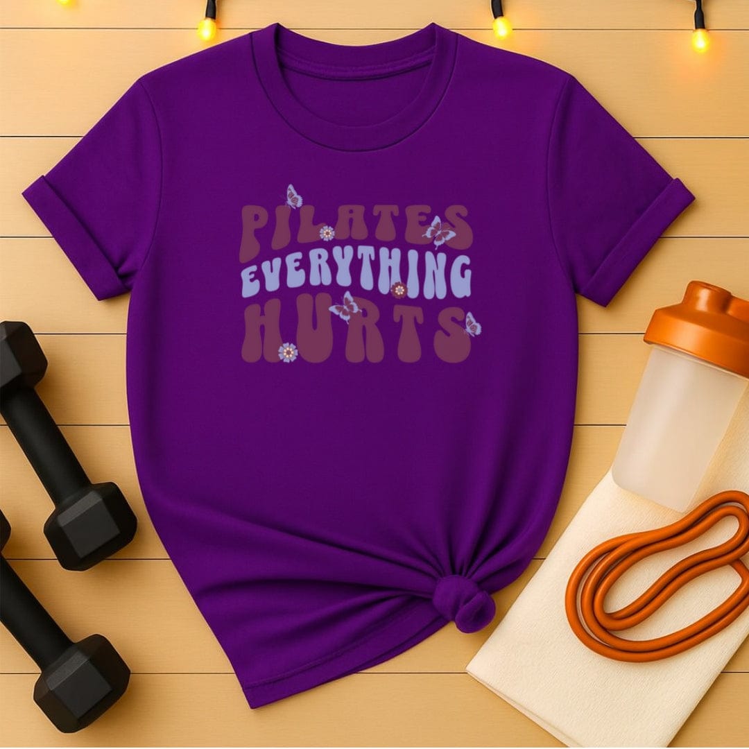 Pilates Everything Hurts Flowers & Butterflies T-Shirt