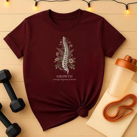 Pilates Spine Floral Growth T-Shirt
