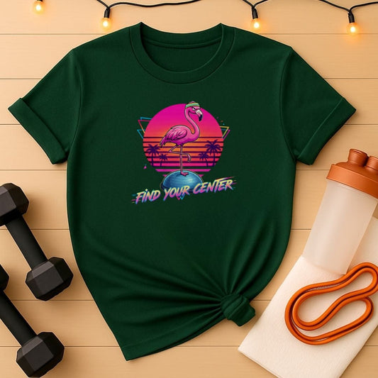 Find Your Center Flamingo Pilates T-Shirt