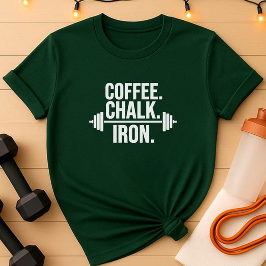 Coffee Chalk Iron Gym T-Shirt