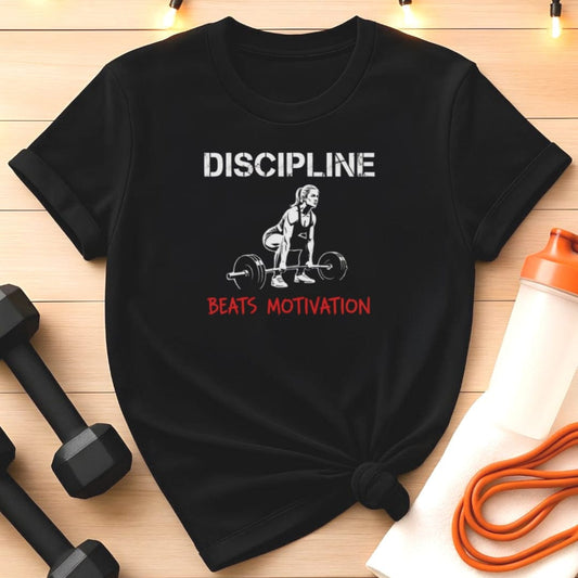 Discipline Beats Motivation Women’s Deadlift T-Shirt