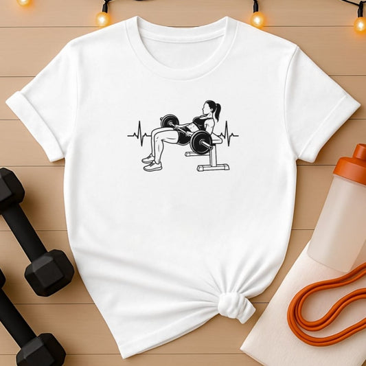 Hip Thrust Heartbeat Women's Gym T-Shirt