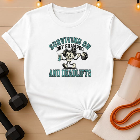 Surviving on Dry Shampoo and Deadlifts T-Shirt