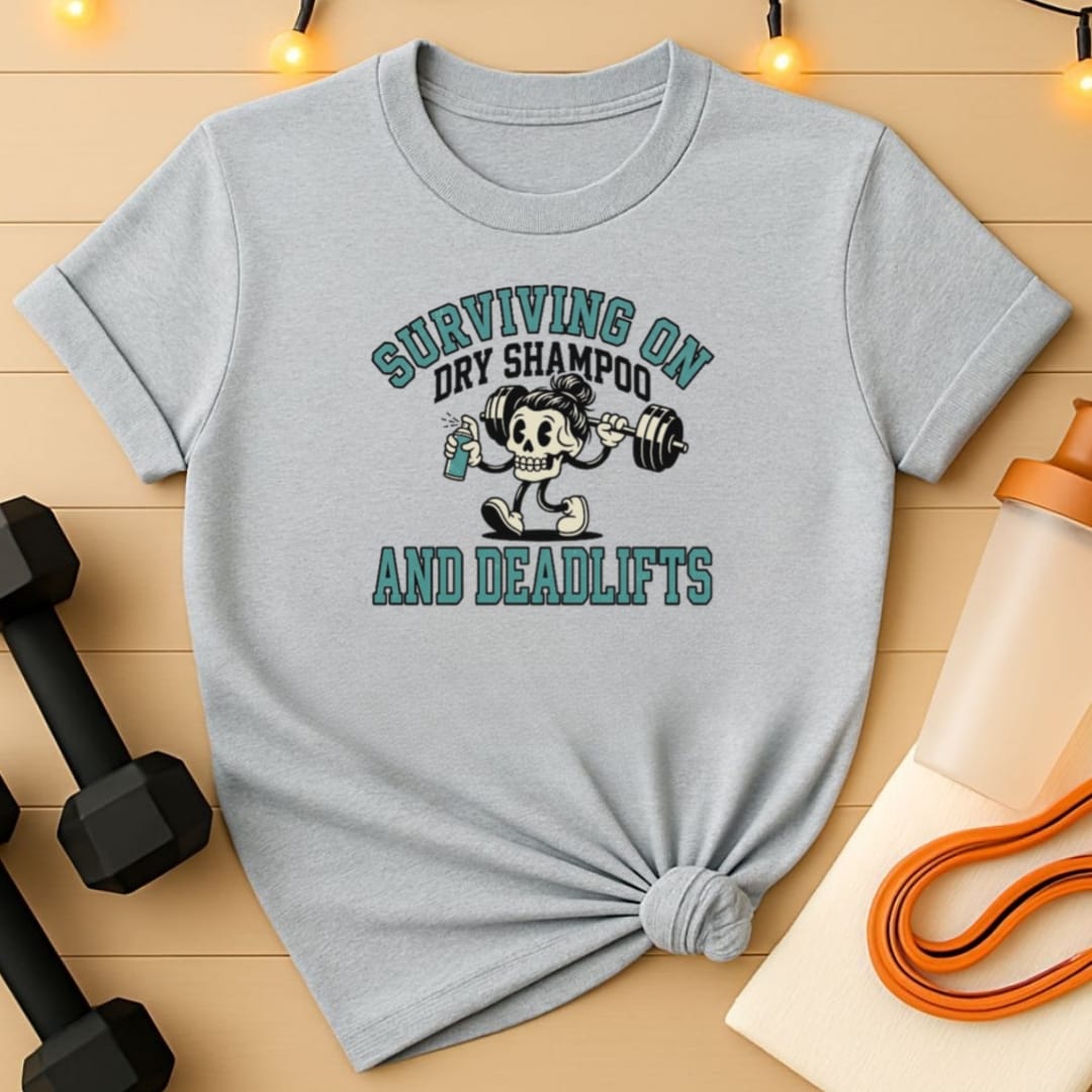 Surviving on Dry Shampoo and Deadlifts T-Shirt