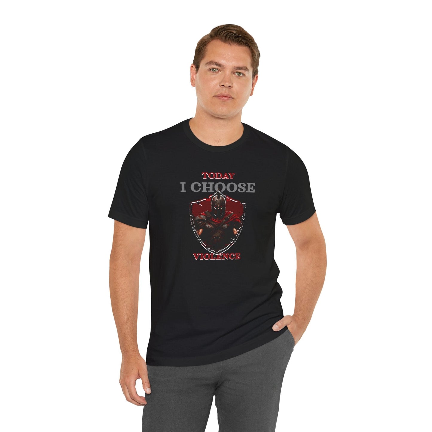 Today I Choose Violence Gym T-Shirt – Warrior Shield Design