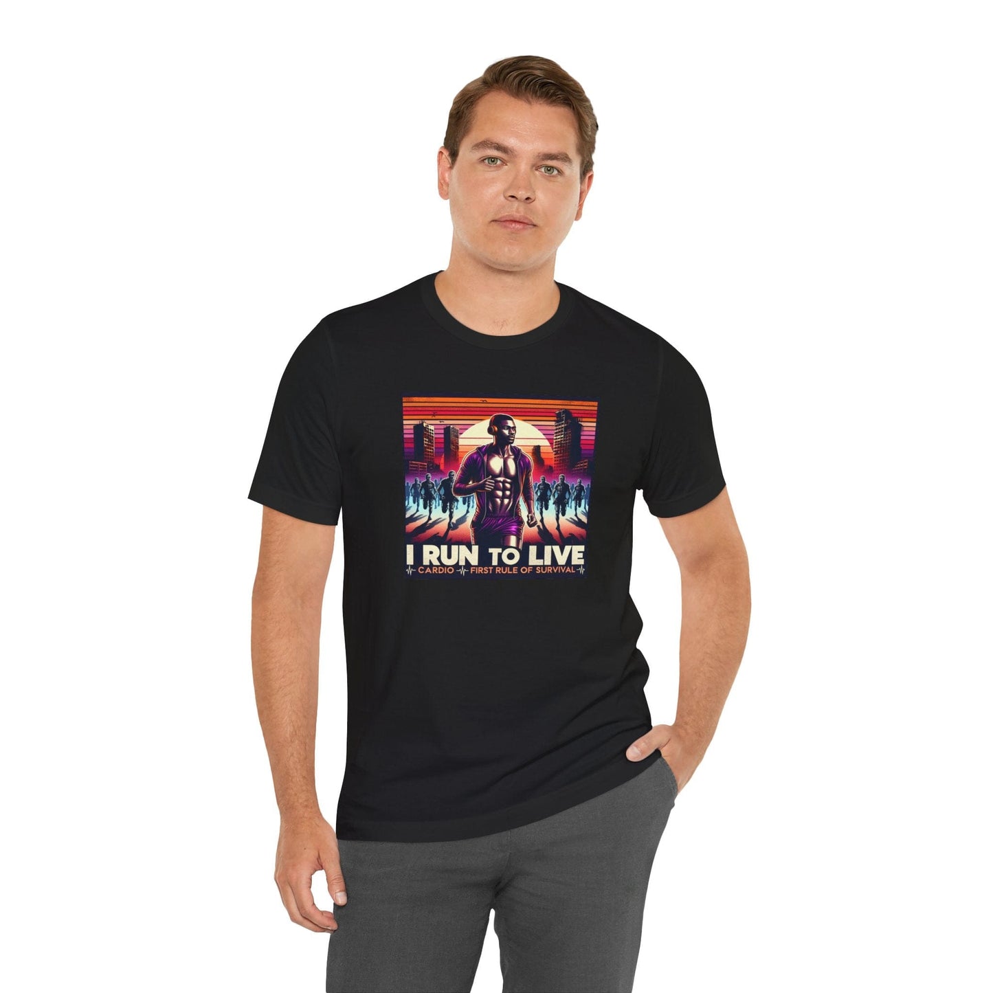Male Runner Zombie Inspired T-Shirt - I Run To Live