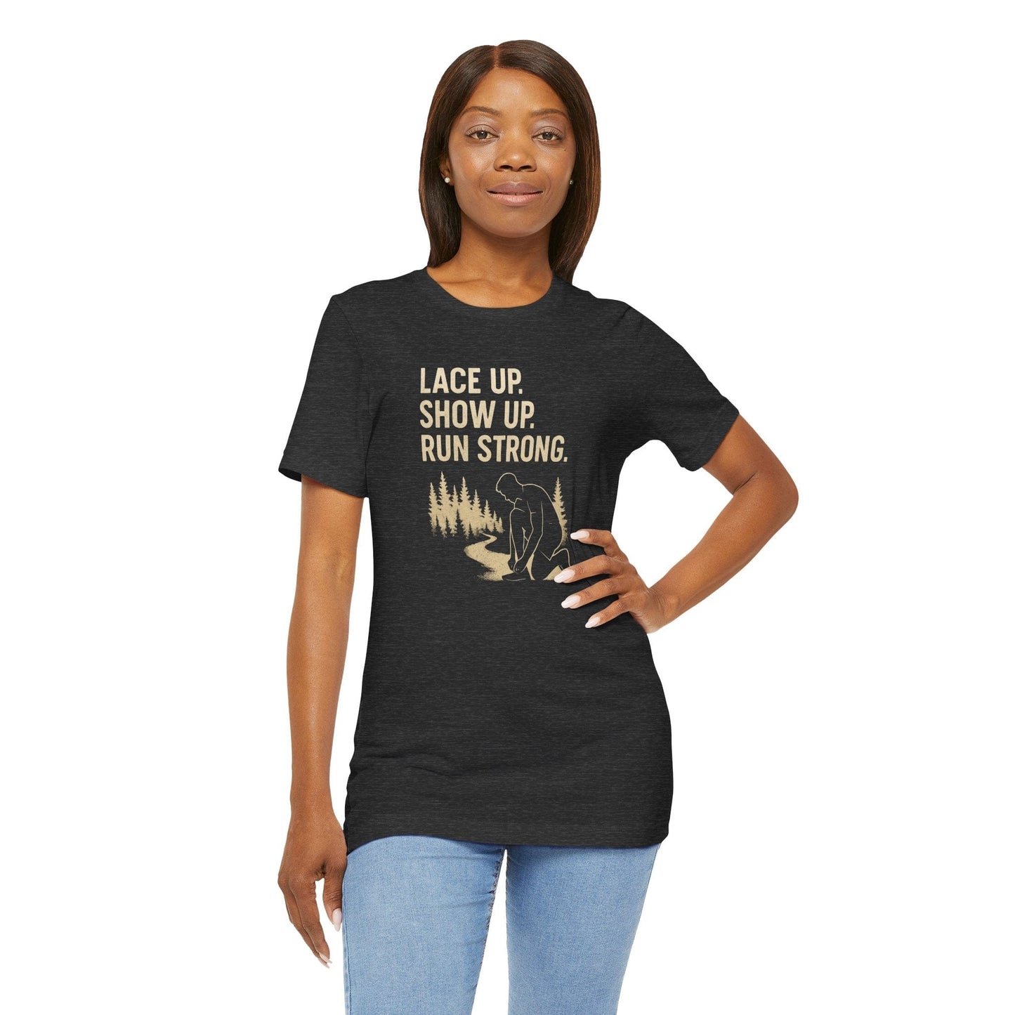 Trail Running Unisex Tee - Motivational Forest Runner Shirt