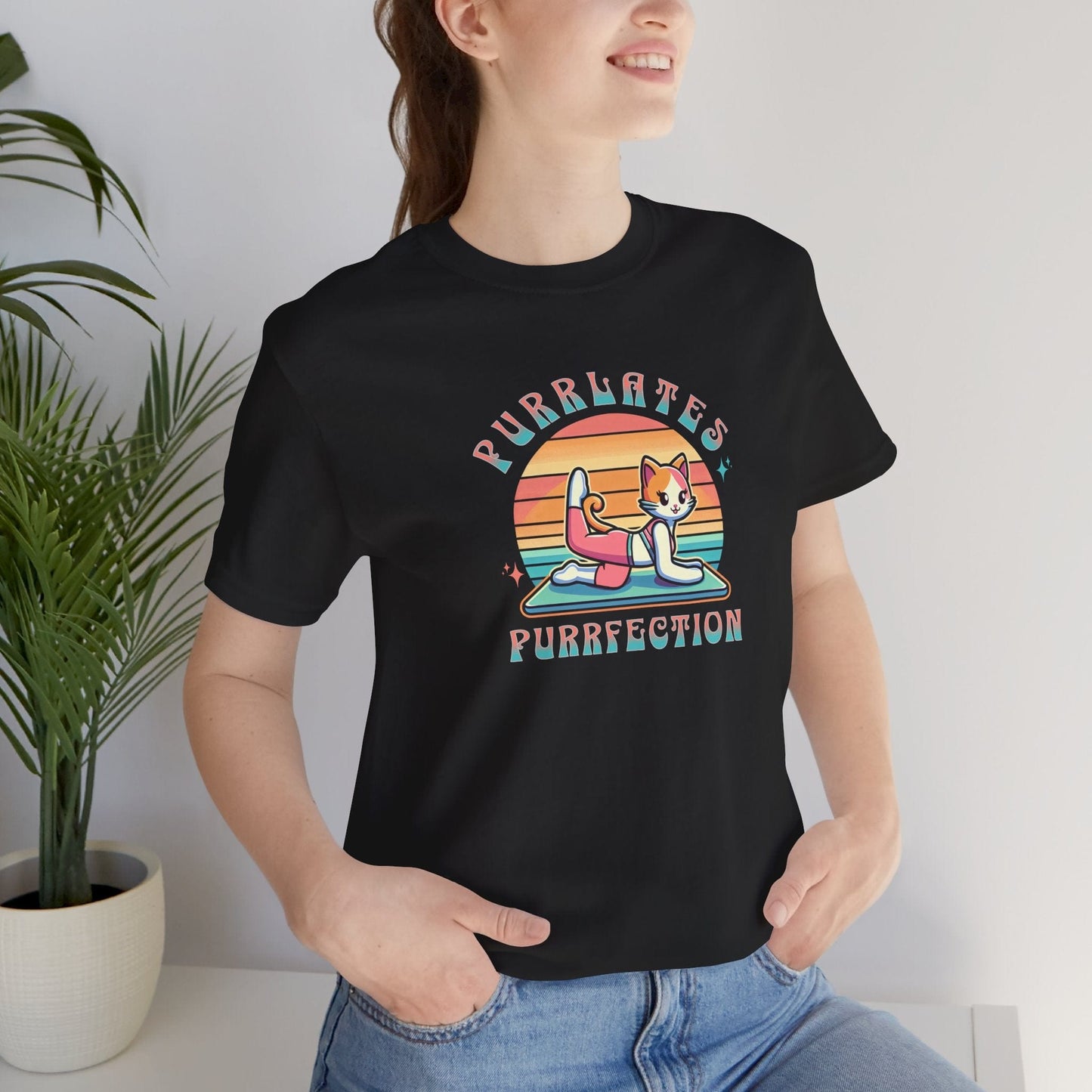 Purrlates Purrfection Anime Cat Pilates T-Shirt