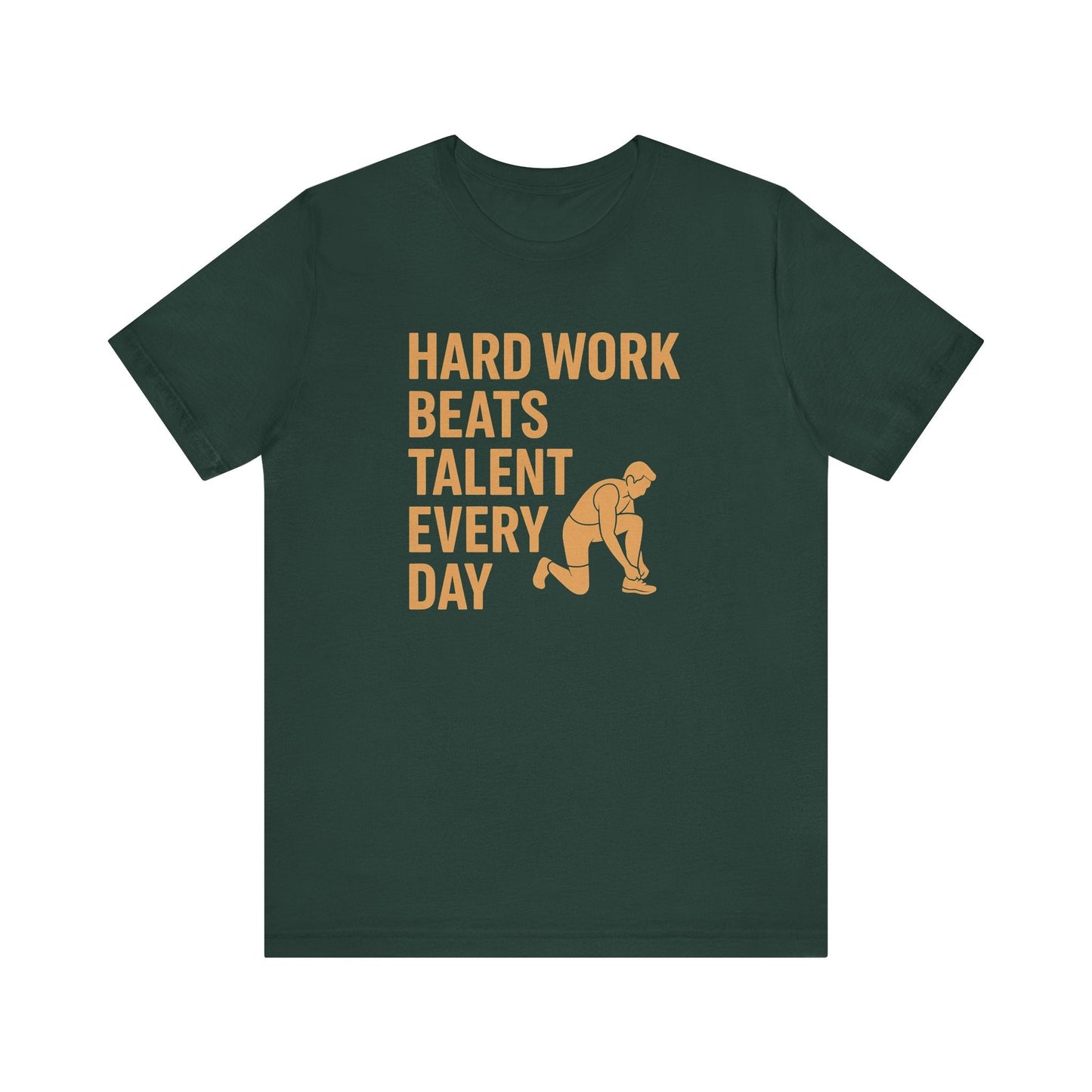 Hard Work Beats Talent Shirt – Grit-Fueled Male Runner Tee