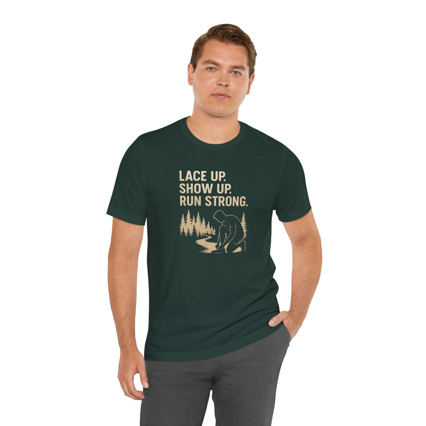 Trail Running Unisex Tee - Motivational Forest Runner Shirt