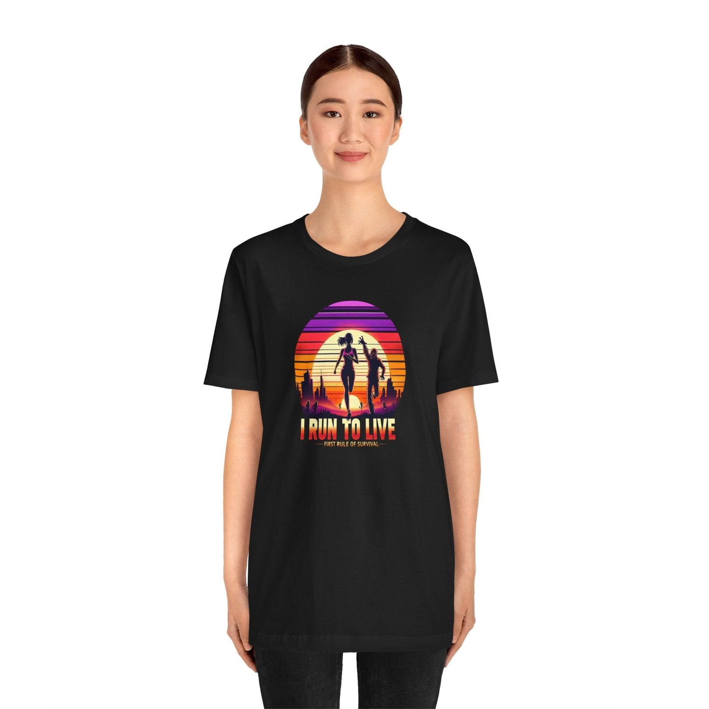 I Run to Live – Zombie Sunset Female Runner Tee