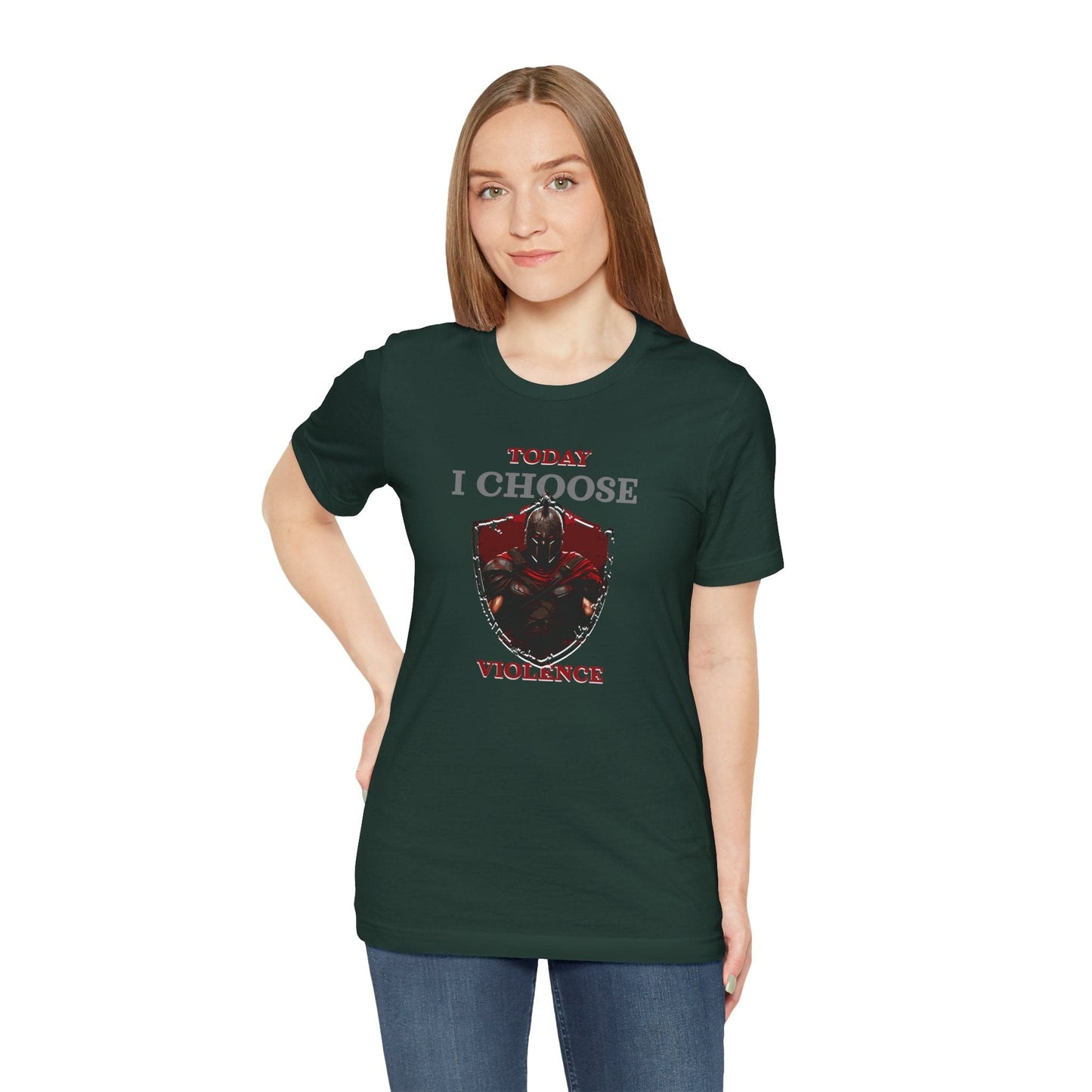 Today I Choose Violence Gym T-Shirt – Warrior Shield Design