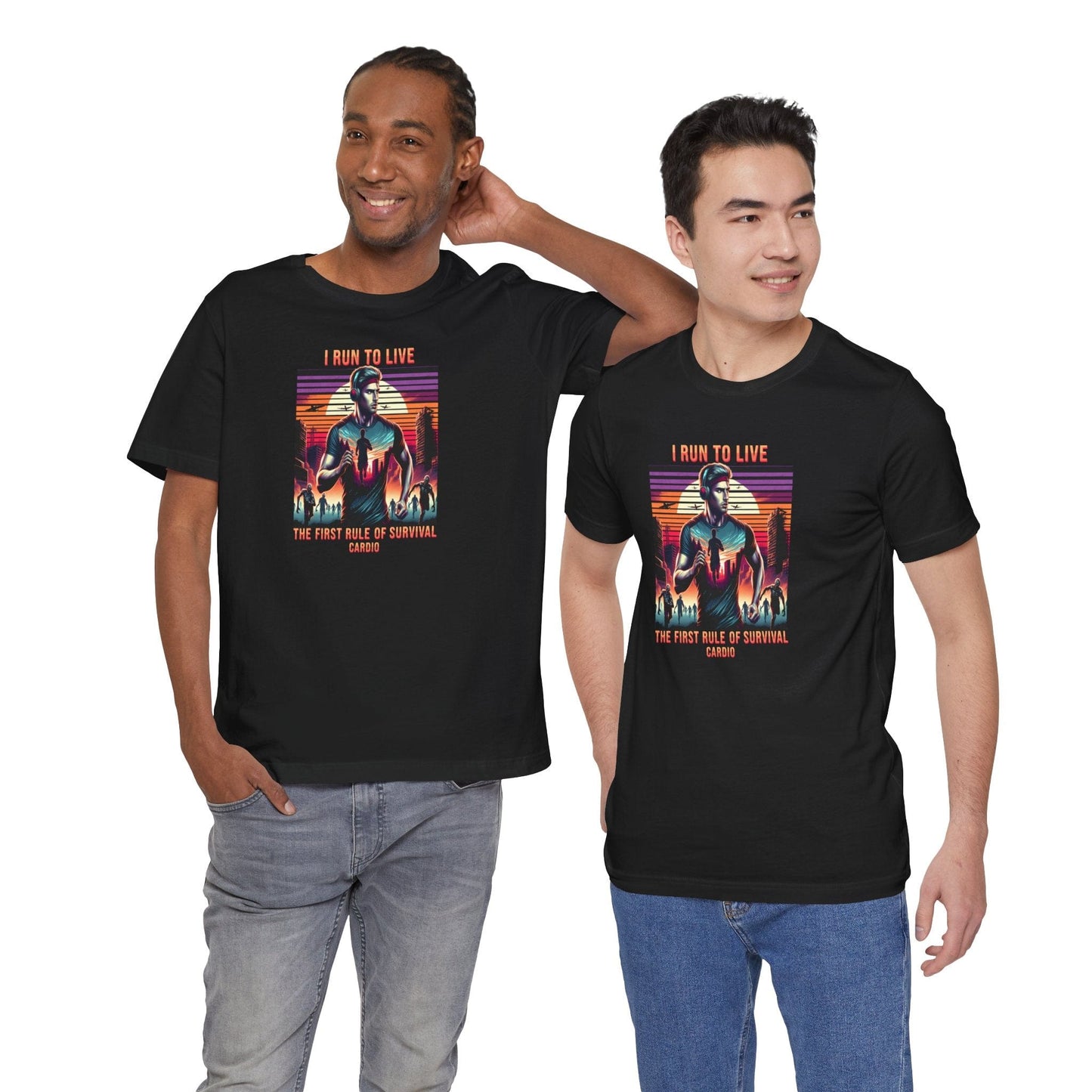 I Run to Live – First Rule of Survival | Male Runner Graphic Tee