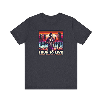 Male Runner Zombie Inspired T-Shirt - I Run To Live
