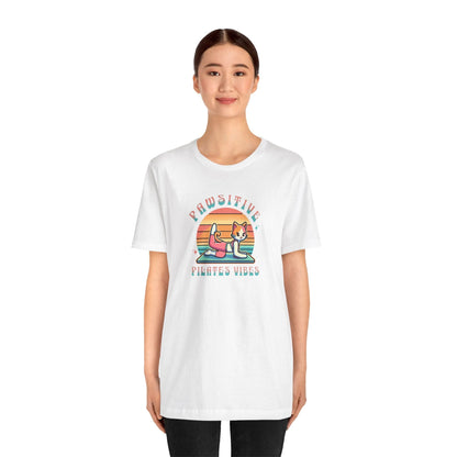 Pawsitive Pilates Vibes Cat T-Shirt – Retro Cute Tee