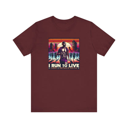 Male Runner Zombie Inspired T-Shirt - I Run To Live
