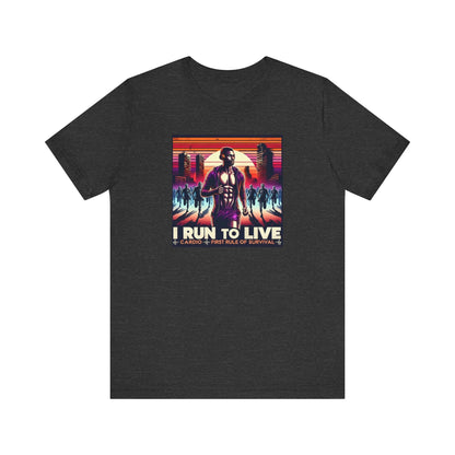 Male Runner Zombie Inspired T-Shirt - I Run To Live
