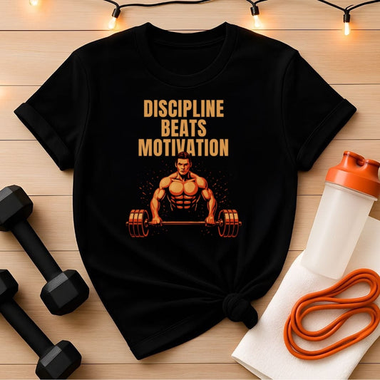 Discipline Beats Motivation Shirt – Hardcore Lifter Gym Tee