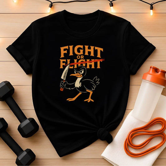 Fight or Flight Shirt - Fierce Ostrich with Knife