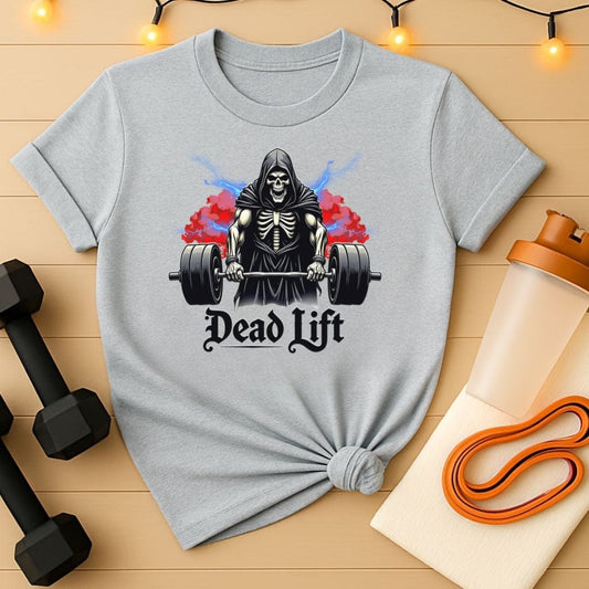 Dead Lift T-Shirt - Red Storm Cloud Edition | Grim Reaper Powerlifting Shirt