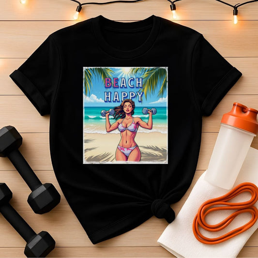 Beach Happy Shirt - Be Happy Bikini Gym Babe