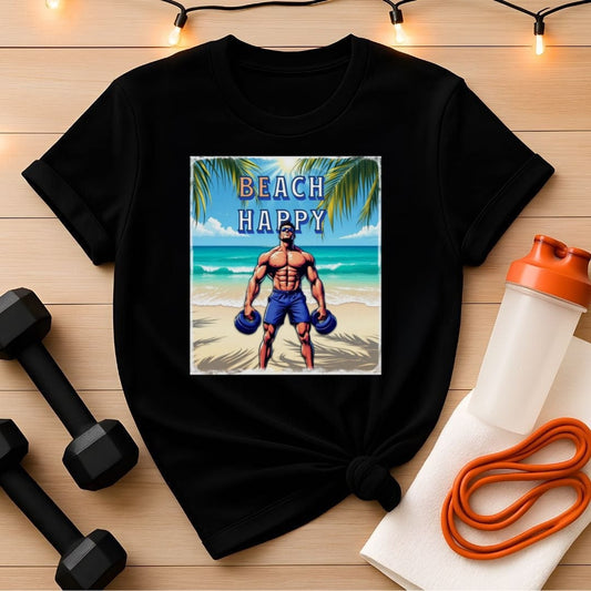 Beach Happy Men's Shirt - Be Happy & Jacked