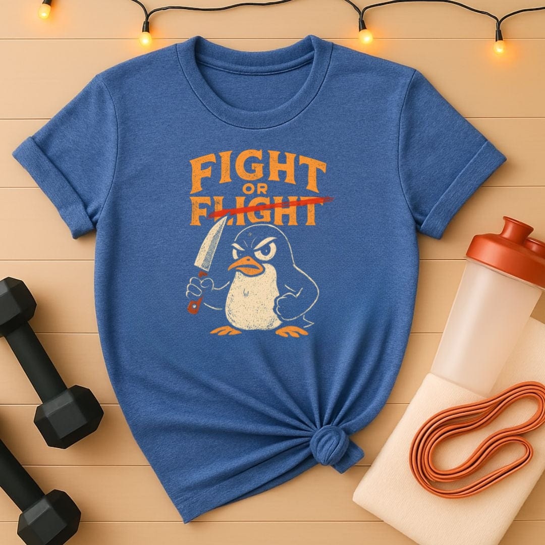 Fight or Flight Shirt - Angry Penguin with Knife