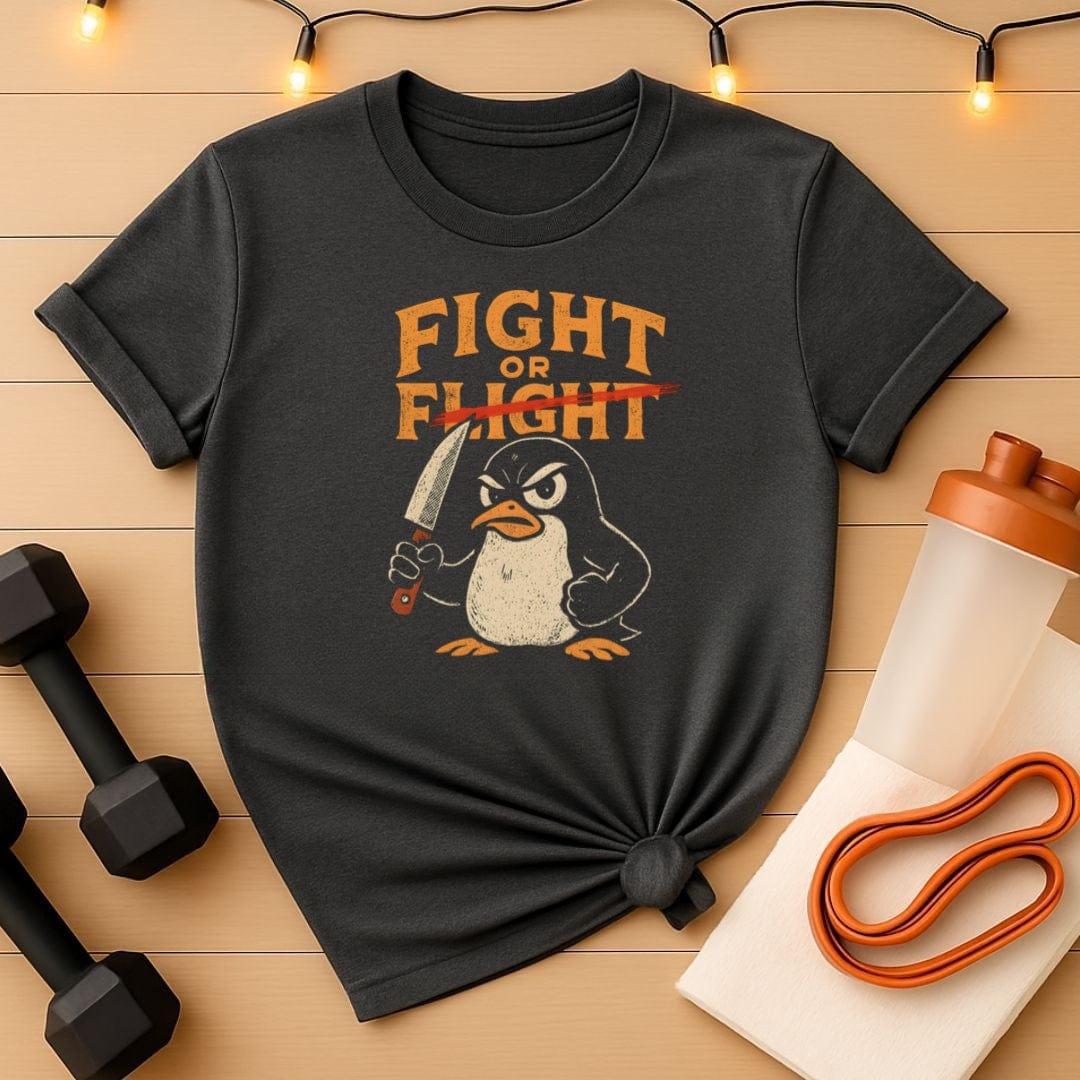 Fight or Flight Shirt - Angry Penguin with Knife