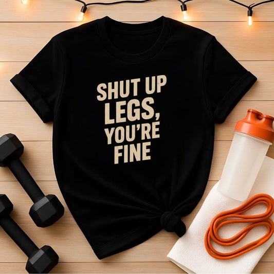 Shut Up Legs You're Fine T-Shirt - Minimalist Leg Day Gym Tee