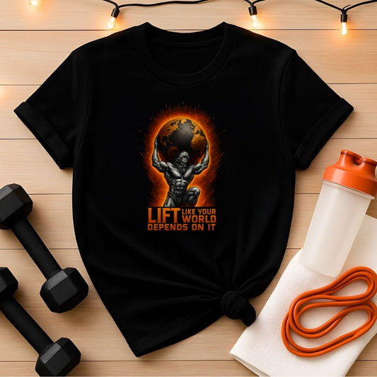 Atlas Strength Training Gym Tee - Lift Like Your World Depends on It