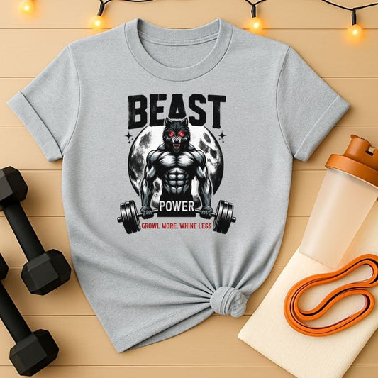 Beast Power Growl More Whine Less Gym Tee