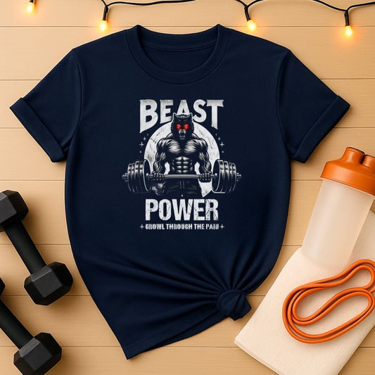 Beast Power Gym Unisex Tee  - Growl Through The Pain