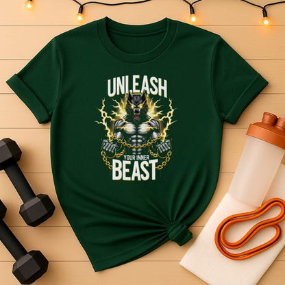 Unleash Your Inner Beast - Gold Chain Warewolf Editon Gym Tee