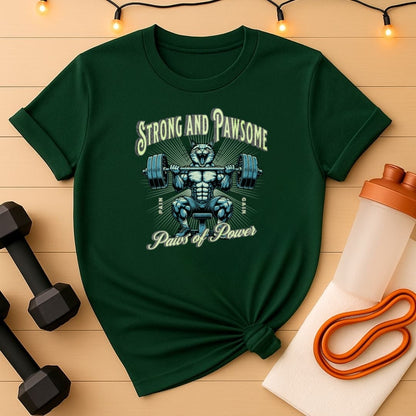 Strong & Pawsome Cat Lifting Tee