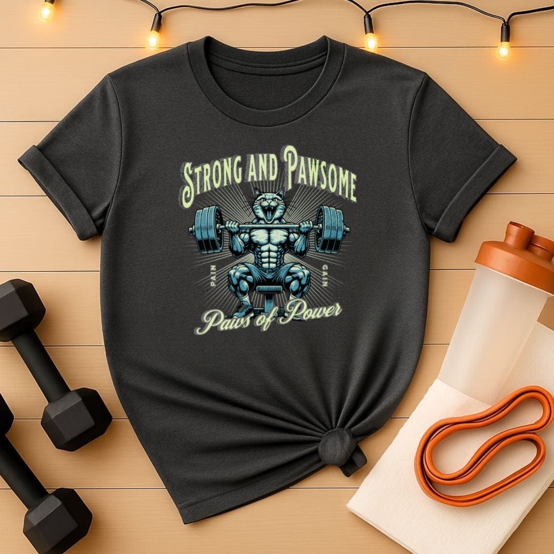 Strong & Pawsome Cat Lifting Tee