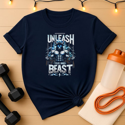 Unleash Your Inner Beast Gym Tee - Voltage Edition