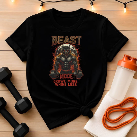 Beast Mode Flaming Moon Gym T-Shirt