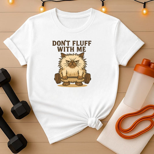 Dont Fluff With Me  Angry Lifting Cat Gym Tee
