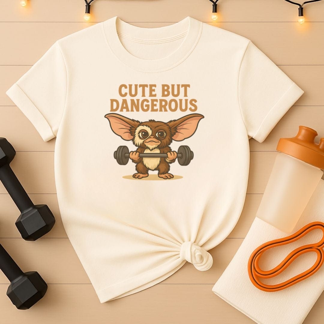 Cute But Dangerous Retro Mogwai  Lifting Gym T-Shirt