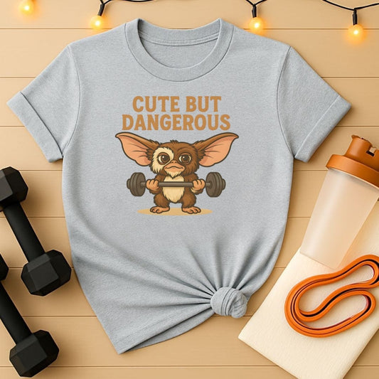 Cute But Dangerous Retro Mogwai  Lifting Gym T-Shirt