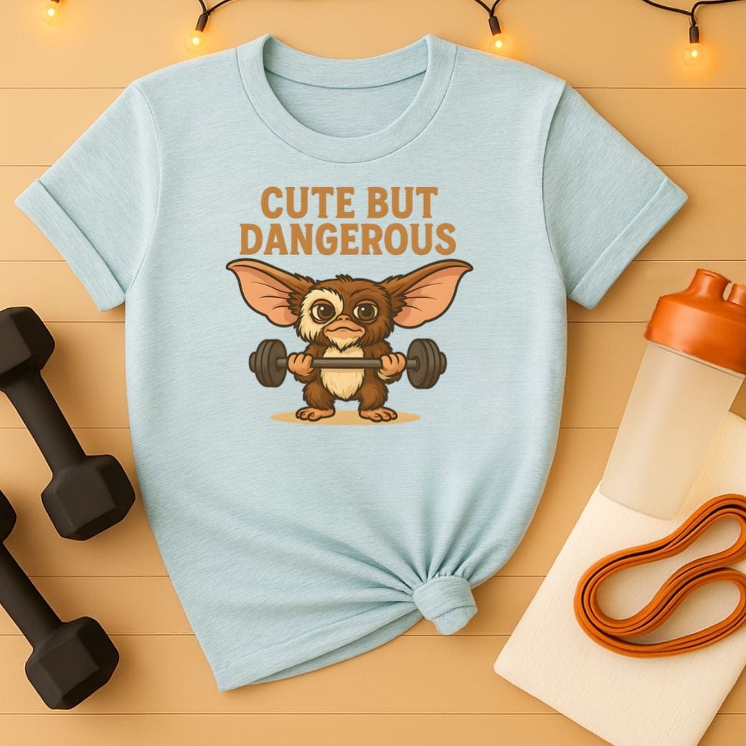 Cute But Dangerous Retro Mogwai  Lifting Gym T-Shirt