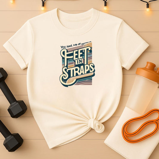 You Had Me At Feet In Straps – 70s Retro Pilates Tee