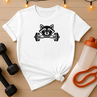 Peekaboo Gym Raccoon Tee - Funny Workout Tee