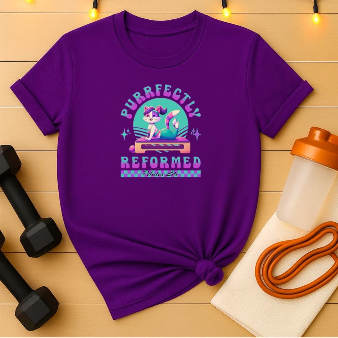 Purrfectly Reformed Anime Cat Pilates T-Shirt