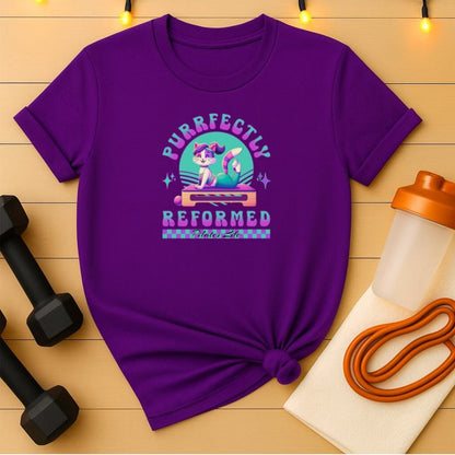 Purrfectly Reformed Anime Cat Pilates T-Shirt