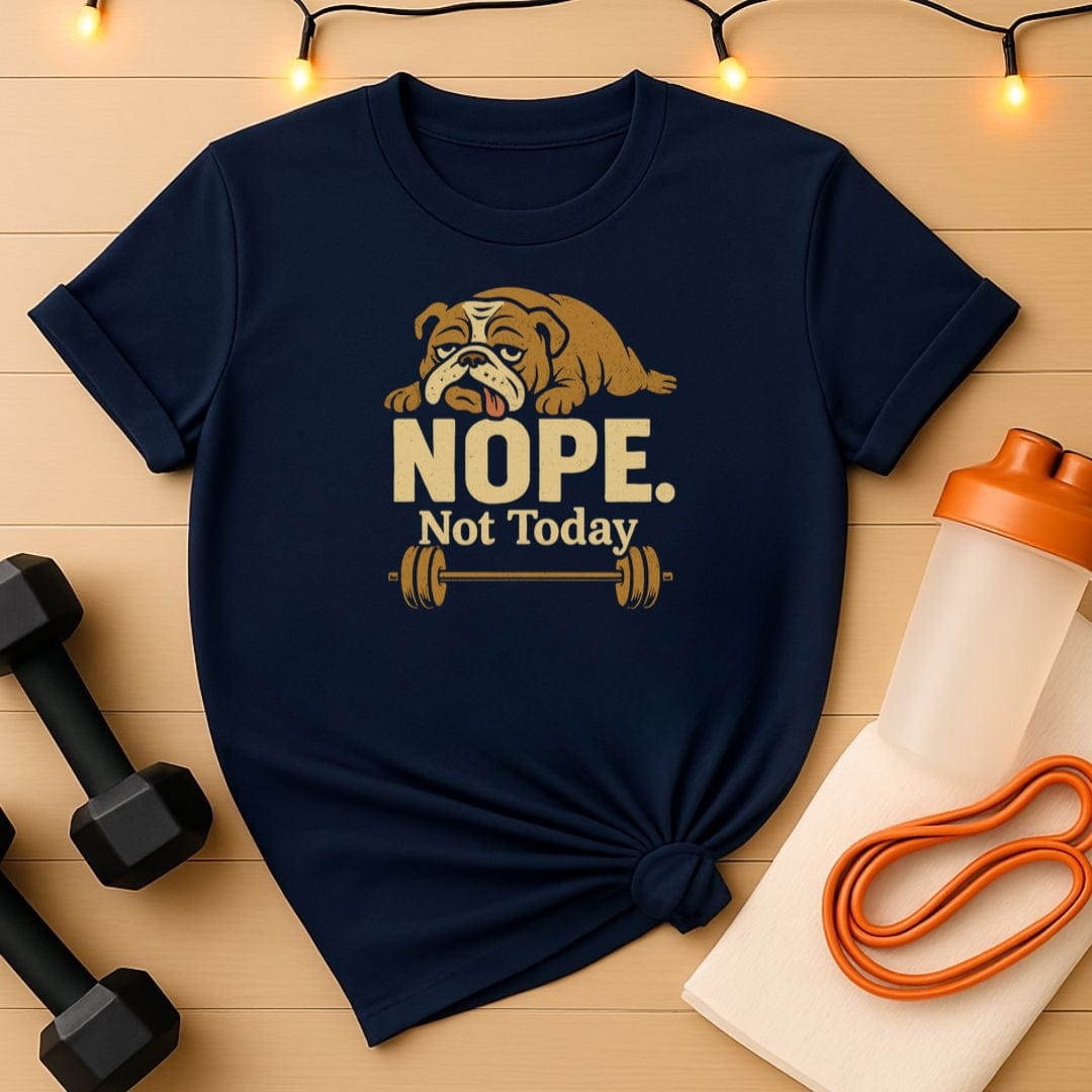 NOPE Not Today Lazy Gym Bulldog T-Shirt