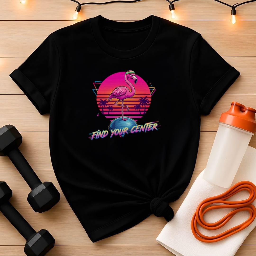 Find Your Center Flamingo Pilates T-Shirt