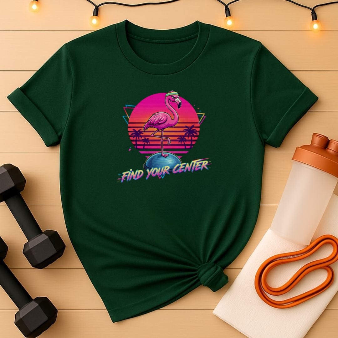 Find Your Center Flamingo Pilates T-Shirt