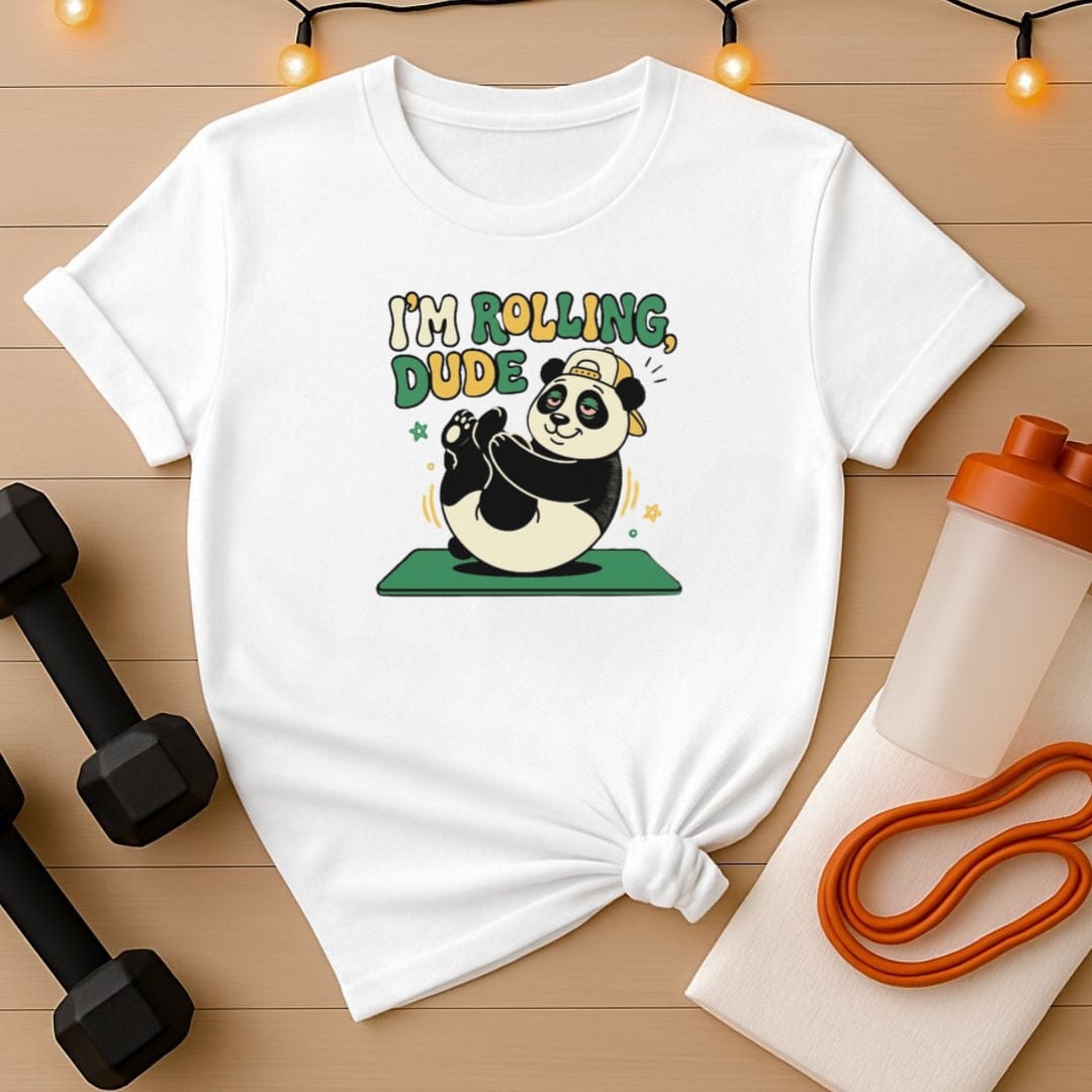 I'm Rolling Dude Pilates Panda T-Shirt